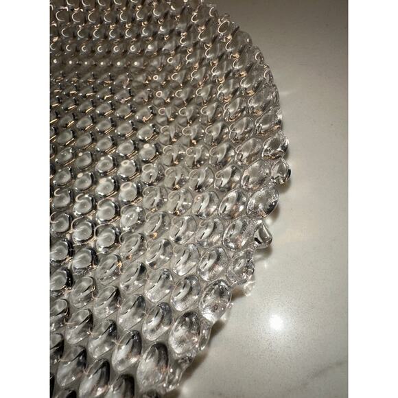 Set of 4 Vetropuro Turkish Bubble Pebble Ice Glass Dalad Dessert Plate EUC - Picture 3 of 8